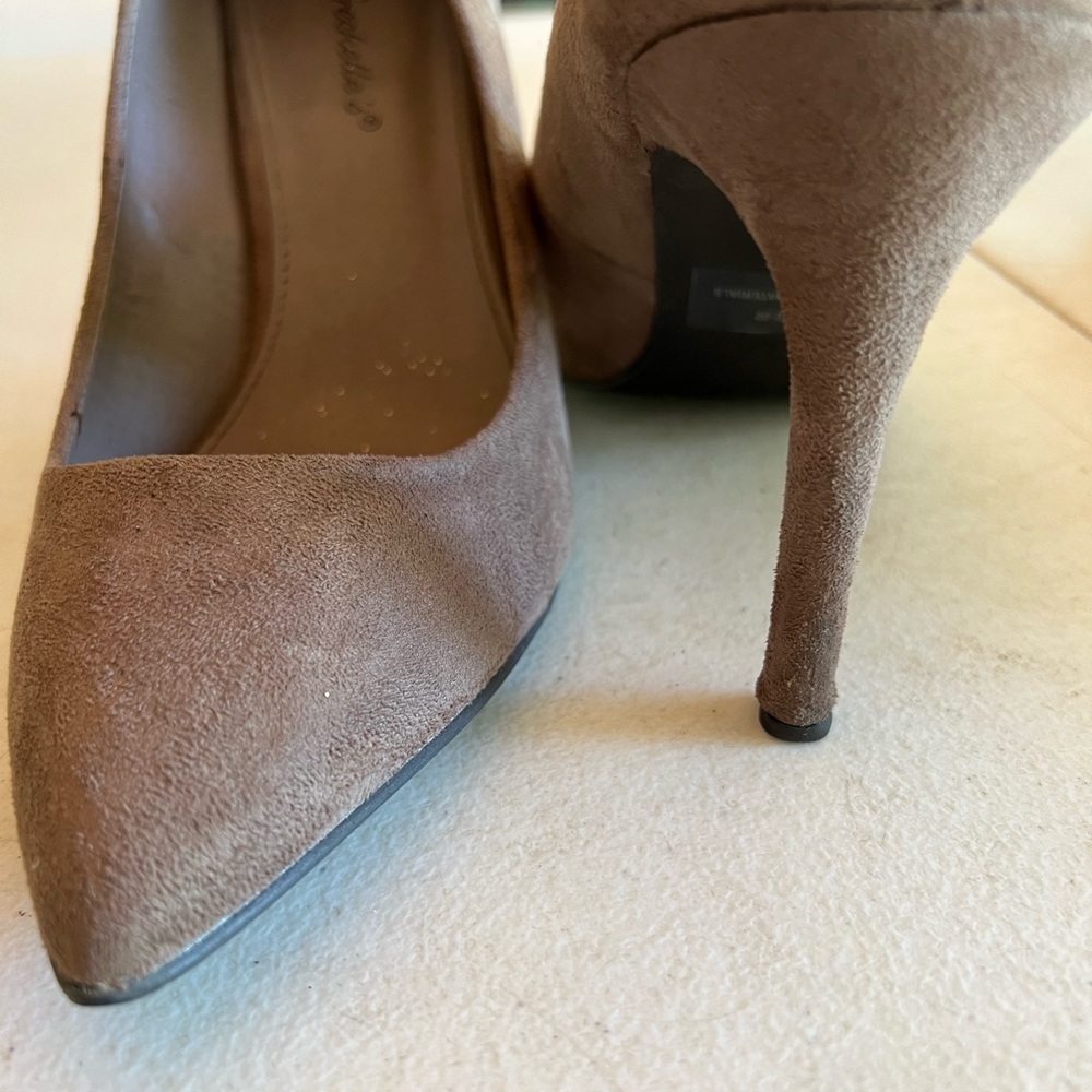 Elegant Brown Suede Women's Heels